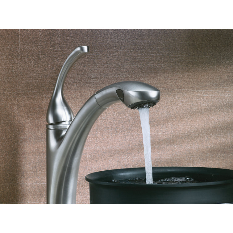 K-10433-BN,VS,G Kohler Forte Pull Out Single Handle Kitchen Faucet